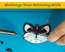 2pcs Soldering Learning Kit, DIY Fox and Bear Keychain with LED Flashing Light, Cute Pendant Soldering Practice Kit for Diyers Student Teaching and Learning