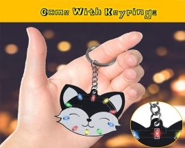 2pcs Soldering Learning Kit, DIY Fox and Bear Keychain with LED Flashing Light, Cute Pendant Soldering Practice Kit for Diyers Student Teaching and Learning