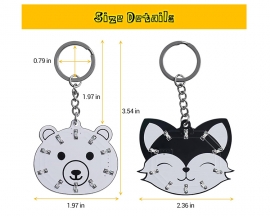 2pcs Soldering Learning Kit, DIY Fox and Bear Keychain with LED Flashing Light, Cute Pendant Soldering Practice Kit for Diyers Student Teaching and Learning