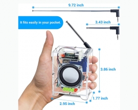 DIY Kit Bluetooth-Compatible Amplifier, 87.0-108.0MHz FM Radio Receiver Kit, U-disk/TF Card Music Player Module with Battery