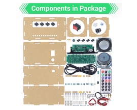 DIY Kit FM Radio Bluetooth-Compatible Amplifier, LED Spectrum Bluetooth Audio Speaker 3W+3W, U-disk TF Card Music Player Remote Control Electronic Soldering Kits