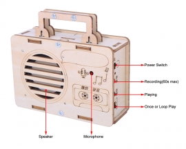 DIY Kit Voice Recorder, 60Second Recording Playback Sound Board, Handmade Wooden Assembly Kits