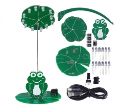 DIY Night Light Soldering Practice Kit with Brightness Adjustable Power Switch, Frog Lamp Soldering Projects for Christmas Present STEM Education Desktop Decoration