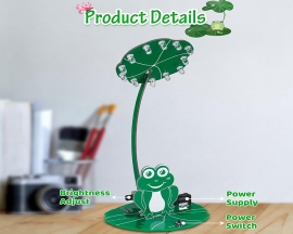 DIY Night Light Soldering Practice Kit with Brightness Adjustable Power Switch, Frog Lamp Soldering Projects for Christmas Present STEM Education Desktop Decoration