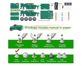 DIY PCB Splicing Truck Kit, Vehicle Model Soldering Project with Pull-Back Gears DIY Kit for Hand-on Learning STEM Education Family Friends Present