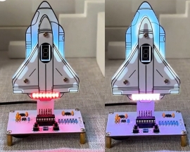 DIY Rocket Soldering Kit, Space-Themed Solder Practice Kit with Simulated Rocket Launch Countdown & LED Lights, Soldering Projects for Teens Adults Desk Decoration and Presents