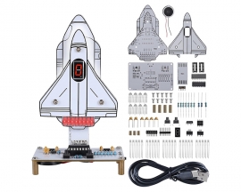 DIY Rocket Soldering Kit, Space-Themed Solder Practice Kit with Simulated Rocket Launch Countdown & LED Lights, Soldering Projects for Teens Adults Desk Decoration and Presents