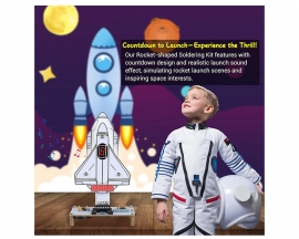 DIY Rocket Soldering Kit, Space-Themed Solder Practice Kit with Simulated Rocket Launch Countdown & LED Lights, Soldering Projects for Teens Adults Desk Decoration and Presents