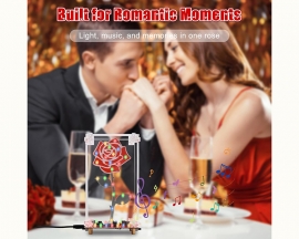 DIY Rose Soldering Kit LED Flower Soldering Project Kit with Acrylic Case Flashing Lights Built-in Musics Electronics Project for Birthday/Valentine's /Mother's Day Present