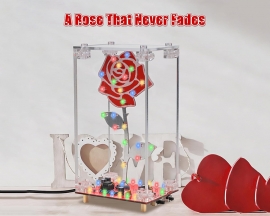 DIY Rose Soldering Kit LED Flower Soldering Project Kit with Acrylic Case Flashing Lights Built-in Musics Electronics Project for Birthday/Valentine's /Mother's Day Present