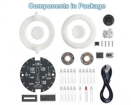 DIY LED Rotating Gyroscope Soldering Practice Kit with Colorful Lights, Rechargeable Fingertip Gyro Soldering Project for STEM Education Stress Relief Birthday Holiday Gift