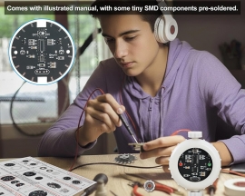 DIY LED Rotating Gyroscope Soldering Practice Kit with Colorful Lights, Rechargeable Fingertip Gyro Soldering Project for STEM Education Stress Relief Birthday Holiday Gift