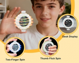 DIY LED Rotating Gyroscope Soldering Practice Kit with Colorful Lights, Rechargeable Fingertip Gyro Soldering Project for STEM Education Stress Relief Birthday Holiday Gift