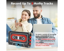 ICStation 10 Minutes Sound Recorder Soldering Practice Kit With LED Flashing Lights Audio Voice Recorder Soldering Kit Educational Electronics STEM Project for DIY Present