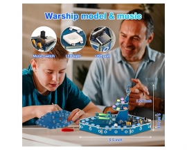 DIY Warship Model, Battleship Soldering Practice Kit with WS2812B RGB LED Flashing Light for Birthday Present School Education