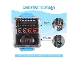 DIY 4-Digit Watch Kit, 10S Automatic Sleep Mode Watch Soldering Practice Kit, Electronic Learning Kit Soldering Project for School College STEM Education