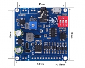 DC 12V 24V 20W Mono Voice Playback Module, 9-Channel Music Power Digital Amplifier 32Mbit Flash MP3 WAV UART Controller for Arduino