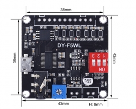 DC 5V 5W Mono Voice Playback Module, 9-Channel Music Power Digital Amplifier 32Mbit Flash MP3 WAV UART Controller for Arduino