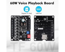 DC9-24V 60W Mono Voice Playback Module, 9-Channel Music Power Digital Amplifier, 32G TF Card Socket MP3 WAV UART Controller for Arduino