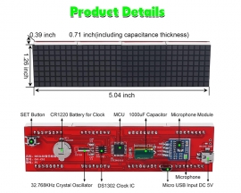 Soldering Practice Kits, LED Music Spectrum DIY Kit, DC 5V Green LED Dot Matrix Electronic Clock Soldering Project