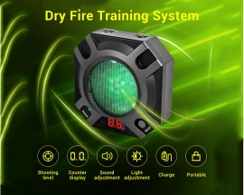 Dry Fire Training System, Laser Shooting Target Compatible with 9mm/380ACP/40S&W/45ACP and More Types of Training Cartridges, LED Counting Feedback