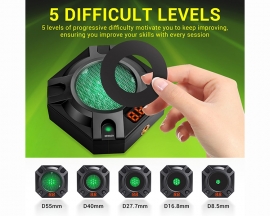 Dry Fire Training System, Laser Shooting Target Compatible with 9mm/380ACP/40S&W/45ACP and More Types of Training Cartridges, LED Counting Feedback