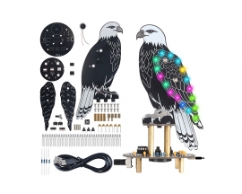 Soldering Practice Kit, Eagle-Shaped Bird Sound Player Kit with 10 Simulated Bird Sounds & RGB Lights, DIY Soldering Project for Teens/Adults Home Office Decor