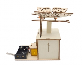 Wooden Science DIY Kits, Electric Fluttering Butterfly for Children's STEM Education with Gear-Driven Mechanical Technology