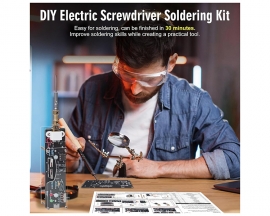 Rechargeable Electric Screwdriver Soldering Practice Kit with 2 Drills, Portable DIY Repair Tool Electronics Kit for Home Lab Use