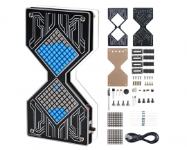 DIY Electronic Hourglass Kit, Hourglass Timer Soldering Practice Projects with Countdown Function and Buzzer Alarm, Educational Electronics Assembly Project for Learning and Practice