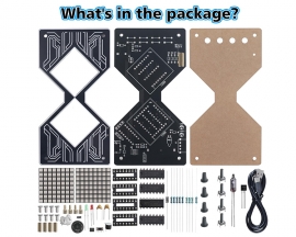 DIY Electronic Hourglass Kit, Hourglass Timer Soldering Practice Projects with Countdown Function and Buzzer Alarm, Educational Electronics Assembly Project for Learning and Practice