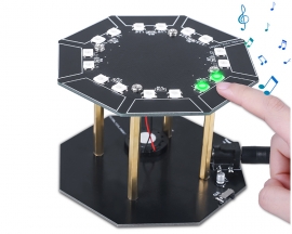 DIY Electronic Music Drum Soldering Practice Kit, Touch Sensing SMD Soldering Project Kit with 7 String Lyre Harp, Ideal STEM Project for College High School Education, Competitions and Gifts