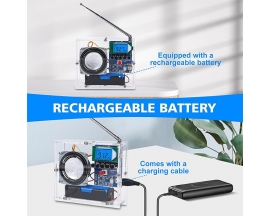 DIY Kit FM Radio with Rechargeable 18650 Lithium Battery, 5W Adjustable 76-108MHz Wireless Receiver, FM Radio Kits for School Soldering Projects