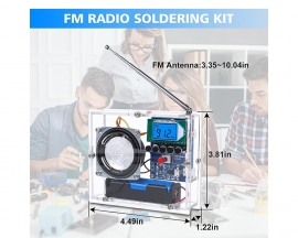 DIY Kit FM Radio with Rechargeable 18650 Lithium Battery, 5W Adjustable 76-108MHz Wireless Receiver, FM Radio Kits for School Soldering Projects