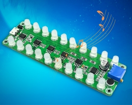 DC 5V 12V RGB LED Sound Control Sensor Audio Spectrum Display Module Volume LED Level Indicator