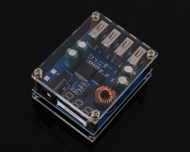 4-Channel USB LED Digital Display Buck Converter 4USB DC-DC Step Down Power Supply Module 5V 5A