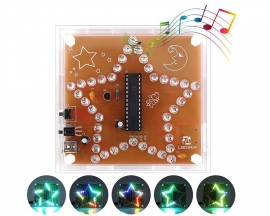 DIY Kit RGB LED Pentagram Flashing Light WAV Music Player Colorful Five-Pointed Star Soldering Practice Kit