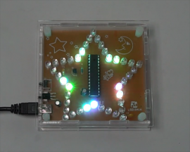 DIY Kit RGB LED Pentagram Flashing Light WAV Music Player Colorful Five-Pointed Star Soldering Practice Kit