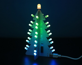 DIY Kit 3D Xmas Tree RGB Flash LED Circuit Colorful Christmas Trees LED Soldering Practice Kit DC 4.5V~5.5V