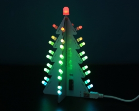 DIY Kit 3D Xmas Tree RGB Flash LED Circuit Colorful Christmas Trees LED Soldering Practice Kit DC 4.5V~5.5V