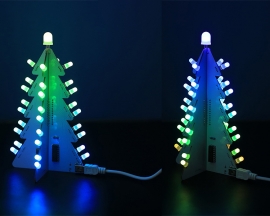 DIY Kit 3D Xmas Tree RGB Flash LED Circuit Colorful Christmas Trees LED Soldering Practice Kit DC 4.5V~5.5V