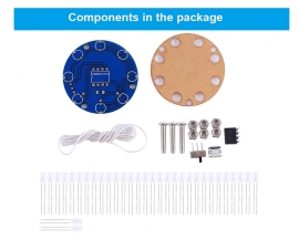 4-layer 3D Light Flashing LED Cylinder Soldering Project Kits, DIY Blue LED Lamp for Christmas Decoration