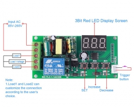 AC 110V 220V Button Control Switch High Level Signal Trigger Countdown Timer Relay Switch Module LED Display