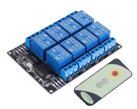 DC 5V 8-Channel Infrared Receiver Module 9-Key Remote Control Self-Lock Control Switch Module