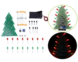 DIY Kit Red Green Flash LED Circuit DC 9V Christmas Trees LED Kit Electronic Soldering Learning Kit