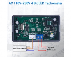 AC 110V 220V 4Bit Digital LED Tachometer RPM Speed Meter with Hall Proximity Switch Sensor