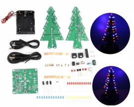 DIY Kit Red Yellow Blue Flash LED Sound Control Christmas Tree LED Kit Audio Flashing Light Soldering Training Kit