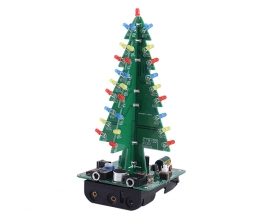 DIY Kit Red Yellow Blue Flash LED Sound Control Christmas Tree LED Kit Audio Flashing Light Soldering Training Kit