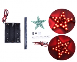 DIY Kit Five-Pointed Star Breathing Light Gradient Red LED Light for Christmas SMD 0805 LED Soldering Practice