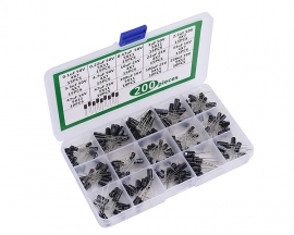 200pcs 15 Values Electrolytic Capacitor Kits 0.1uF/0.22uF/0.47uF/1uF/2.2uF/3.3uF/4.7uF/10uF/22uF/33uF/47uF/100uF/220uF 10V/16V/25V/50V